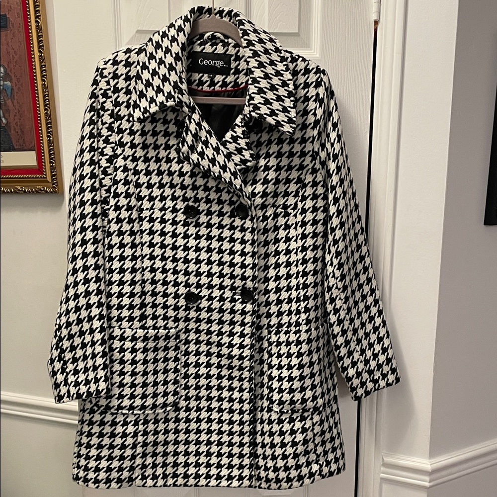 George Women's Classic Houndstooth Coat - Picture 1 of 5